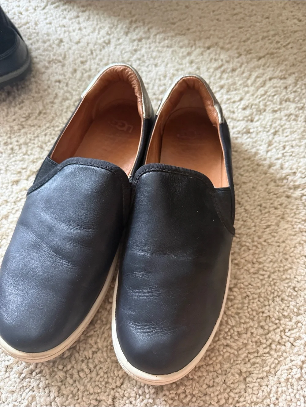 UGG Women's Slip-On Athletic Shoes - Black with White Sole